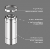 Stalowy powietrzno-spalinowy system kominowy koncentryczny - kominek gazowy Ø100/150 mm. Wyrzut na boczną ścianę